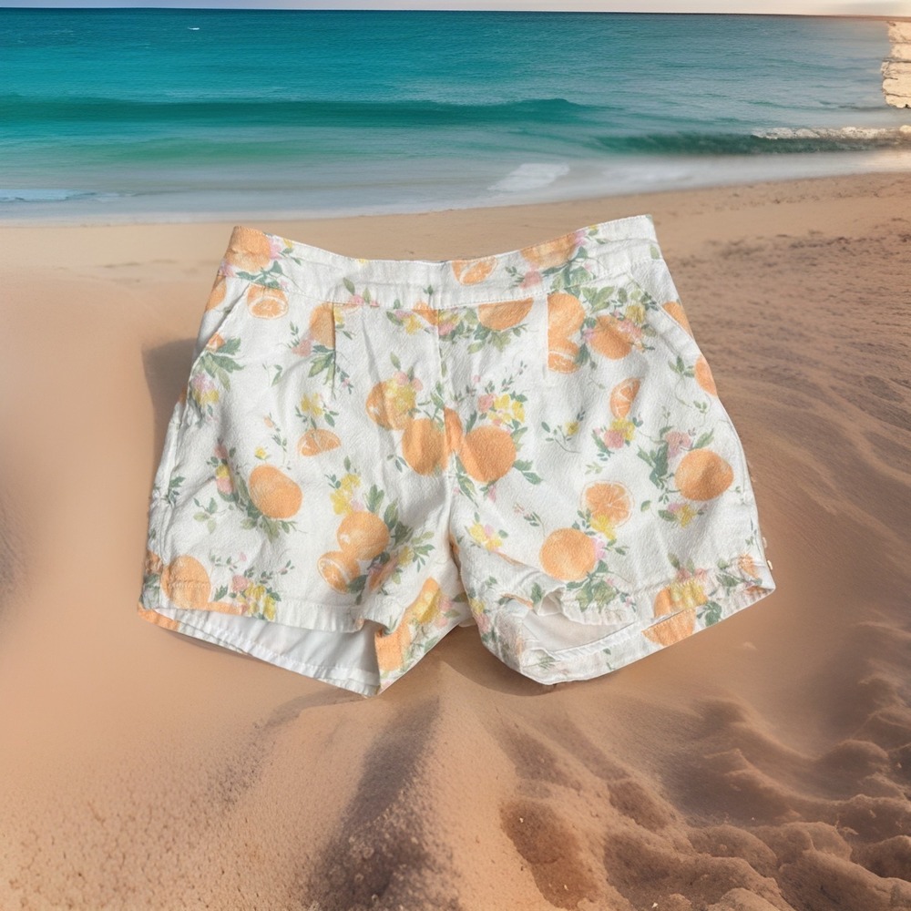 Abercrombie Girls Sz 7/8 Citrus Oranges Cotton Blend Shorts VGC